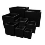 Dark Black Nights Sky Square Cube garden pot planter