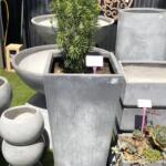 Tall Tapered Square Garden Pots and Planters Raw Concrete