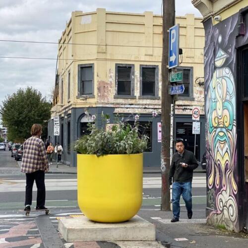 Giant Yellow Garden Pot - Brighten Your Space - Durable & Stylish - Ideal for Roadside or Commercial Use