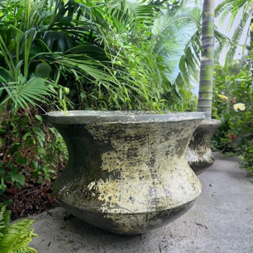 Crafted by hand from high-quality Thai limestone, the Cauldron-Shaped Planter offers durability and distinctive texture, with natural tones that evolve beautifully over time. Its organic, raw finish complements the natural surroundings of tropical and modern gardens alike, making it the perfect vessel for large plants, trees, or even as a decorative feature in courtyards and entryways.