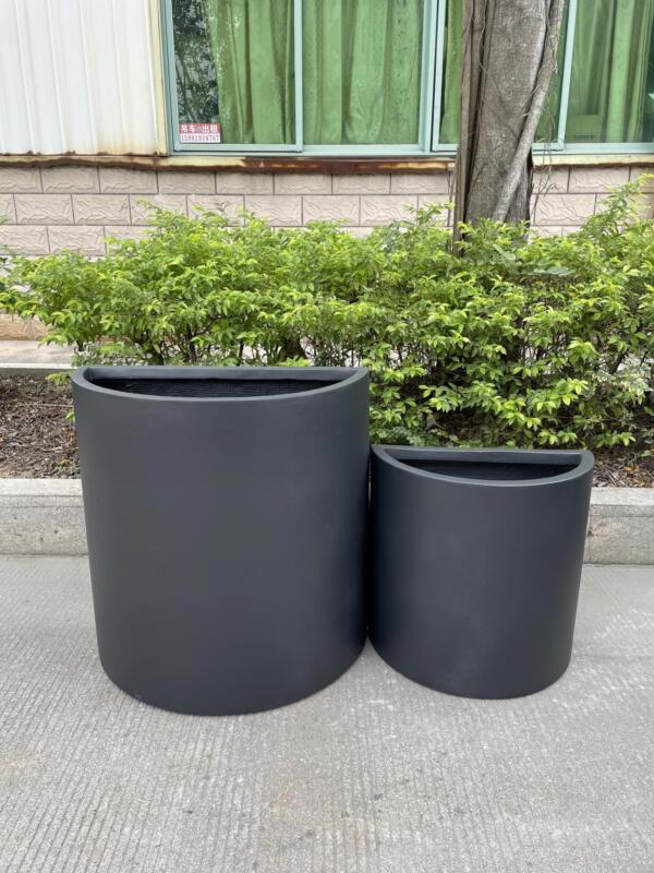 Half circle Half cylindar garden pot and planter