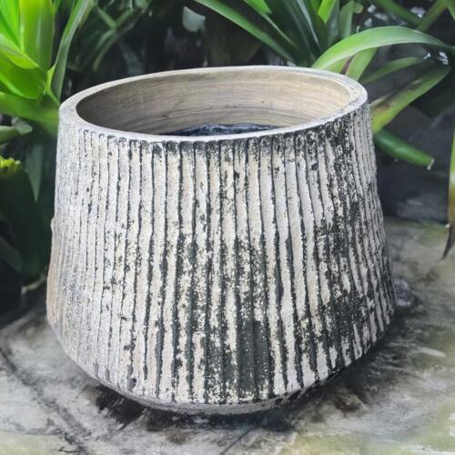 Fluted Torquelstone Garden Pots Australia | Vertical Ribbed Stone Planters for Garden & Patio