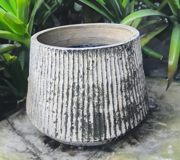 Fluted Torquelstone Garden Pots Australia | Vertical Ribbed Stone Planters for Garden & Patio