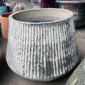 Fluted Torquelstone Garden Pots Australia | Vertical Ribbed Stone Planters for Garden & Patio