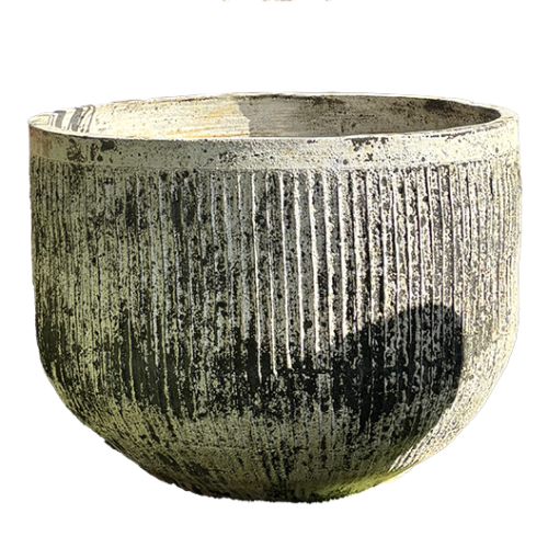 Thai Limestone Fluted Tub similar to Balcony Gardens Chardonnay