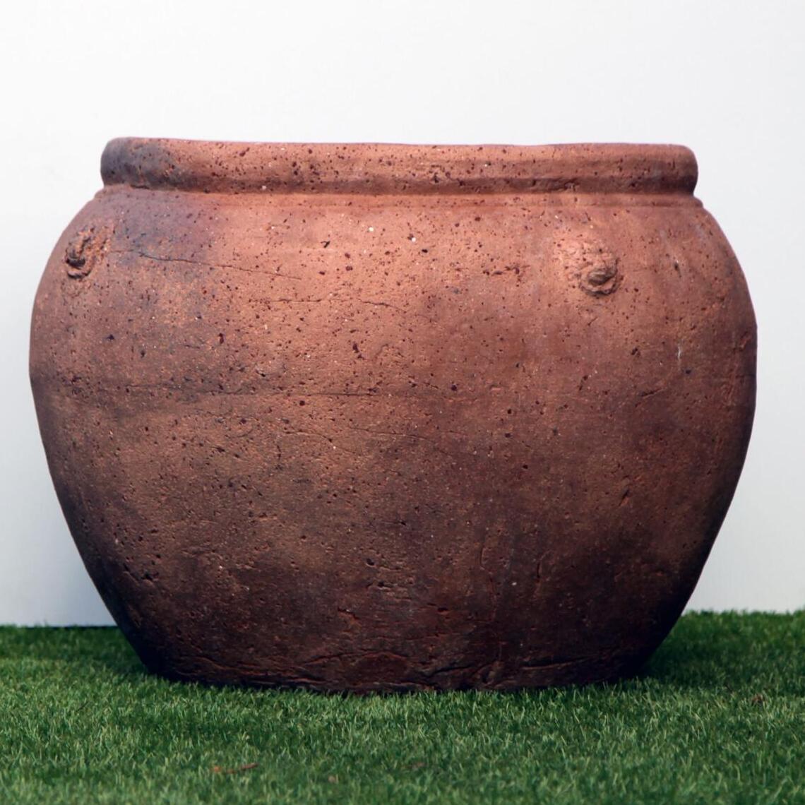 Old Stone Cannibal Jar high-fired earthenware pot with sand-blasted finish -- Pots Wholesale Direct