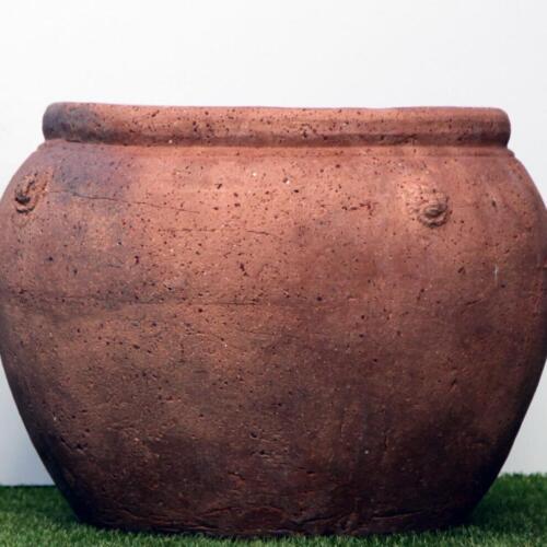 Old Stone Cannibal Jar high-fired earthenware pot with sand-blasted finish -- Pots Wholesale Direct