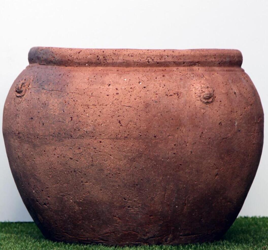 Old Stone Cannibal Jar high-fired earthenware pot with sand-blasted finish -- Pots Wholesale Direct