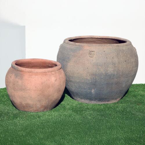 Old Stone Cannibal Jar high-fired earthenware pot with sand-blasted finish -- Pots Wholesale Direct